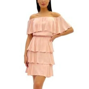 Sam Edelman Off the Shoulder Tiered Dress in Blush at Nordstrom, Size Me…